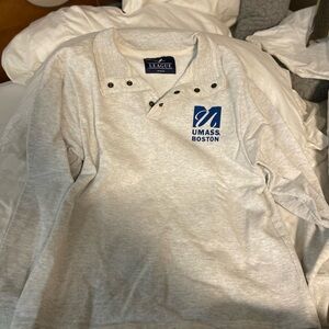 League Gray and Blue UMass Boston Sweatshirt